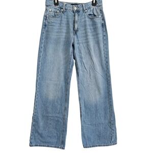 Aeropostale High‎ Rise Wide Leg Jeans Size 8 Light Wash Y2K  Style Skater